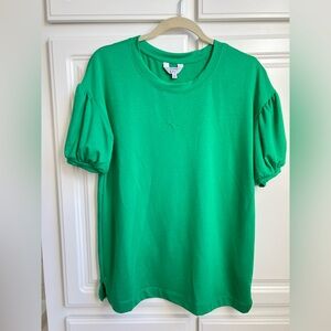 Crown & Ivy Vibrant Green Crew Neck Top